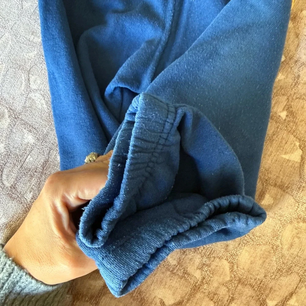 Aviator Nation Kids Blue Joggers with Smiley Face and Stripped Blue Hoodie Set - Picture 16 of 16